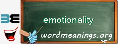 WordMeaning blackboard for emotionality